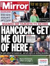 Daily Mirror () Newspaper Front Page for 8 December 2022