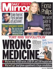 Daily Mirror () Newspaper Front Page for 8 January 2019
