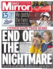 Daily Mirror () Newspaper Front Page for 8 January 2020
