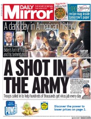 Daily Mirror () Newspaper Front Page for 8 January 2021