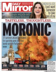 Daily Mirror () Newspaper Front Page for 8 February 2016