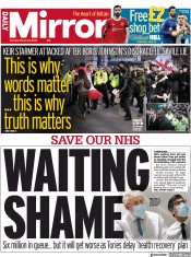 Daily Mirror () Newspaper Front Page for 8 February 2022