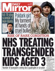 Daily Mirror () Newspaper Front Page for 8 April 2015