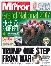 Daily Mirror () Newspaper Front Page for 8 April 2017