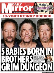 Daily Mirror () Newspaper Front Page for 8 May 2013