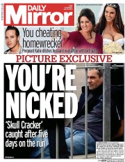 Daily Mirror () Newspaper Front Page for 8 May 2014