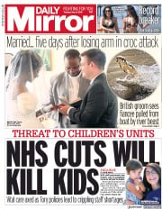 Daily Mirror () Newspaper Front Page for 8 May 2018