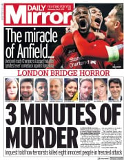 Daily Mirror () Newspaper Front Page for 8 May 2019