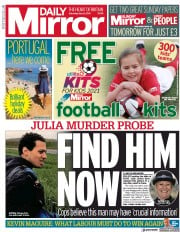 Daily Mirror () Newspaper Front Page for 8 May 2021