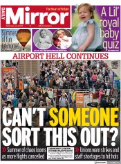 Daily Mirror () Newspaper Front Page for 8 June 2022