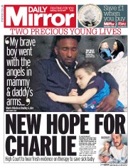 Daily Mirror () Newspaper Front Page for 8 July 2017