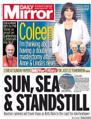 Daily Mirror () Newspaper Front Page for 8 August 2020
