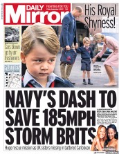 Daily Mirror () Newspaper Front Page for 8 September 2017