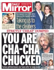 Daily Mirror () Newspaper Front Page for 9 October 2018