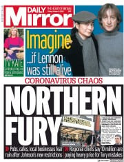 Daily Mirror () Newspaper Front Page for 9 October 2020