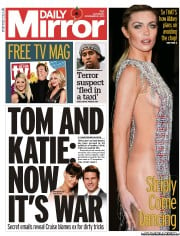 Daily Mirror () Newspaper Front Page for 9 November 2013