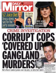 Daily Mirror () Newspaper Front Page for 9 November 2015