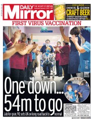 Daily Mirror () Newspaper Front Page for 9 December 2020