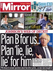 Daily Mirror () Newspaper Front Page for 9 December 2021