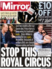 Daily Mirror () Newspaper Front Page for 9 December 2022