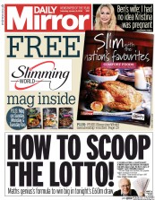 Daily Mirror () Newspaper Front Page for 9 January 2016