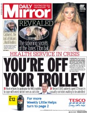 Daily Mirror () Newspaper Front Page for 9 February 2018