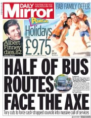 Daily Mirror () Newspaper Front Page for 9 February 2019