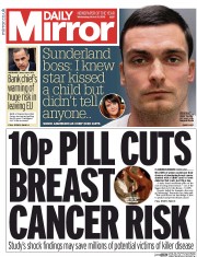 Daily Mirror () Newspaper Front Page for 9 March 2016