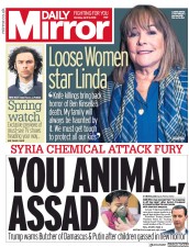 Daily Mirror () Newspaper Front Page for 9 April 2018