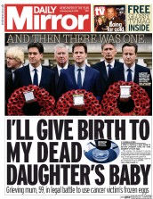 Daily Mirror () Newspaper Front Page for 9 May 2015