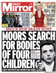 Daily Mirror () Newspaper Front Page for 9 June 2014