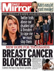 Daily Mirror () Newspaper Front Page for 9 June 2015