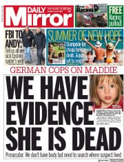Daily Mirror () Newspaper Front Page for 9 June 2020