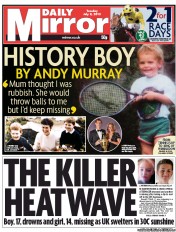 Daily Mirror () Newspaper Front Page for 9 July 2013