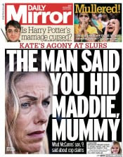 Daily Mirror () Newspaper Front Page for 9 July 2014