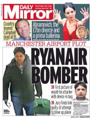Daily Mirror () Newspaper Front Page for 9 August 2017