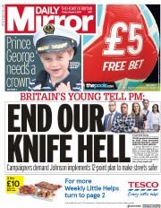 Daily Mirror () Newspaper Front Page for 9 August 2019