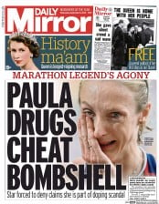 Daily Mirror () Newspaper Front Page for 9 September 2015