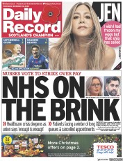 Daily Record () Newspaper Front Page for 10 November 2022