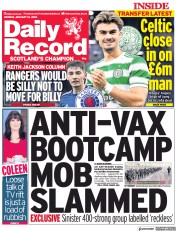 Daily Record () Newspaper Front Page for 10 January 2022