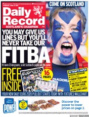Daily Record () Newspaper Front Page for 10 June 2021