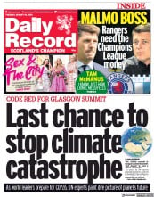 Daily Record () Newspaper Front Page for 10 August 2021