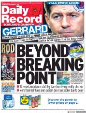 Daily Record () Newspaper Front Page for 11 November 2021