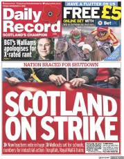 Daily Record () Newspaper Front Page for 11 November 2022