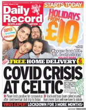 Daily Record () Newspaper Front Page for 11 January 2021