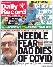 Daily Record () Newspaper Front Page for 11 January 2022