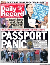 Daily Record () Newspaper Front Page for 11 July 2022