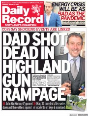Daily Record () Newspaper Front Page for 11 August 2022
