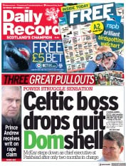 Daily Record () Newspaper Front Page for 11 September 2021