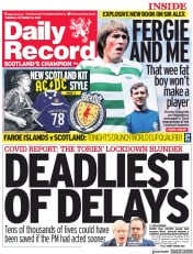 Daily Record () Newspaper Front Page for 12 October 2021